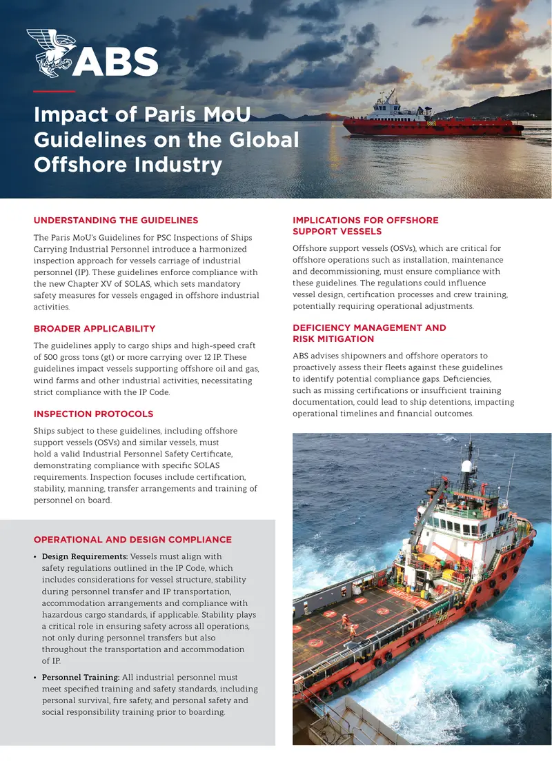 Paris MoU Guidelines for PSC Inspections of Ships