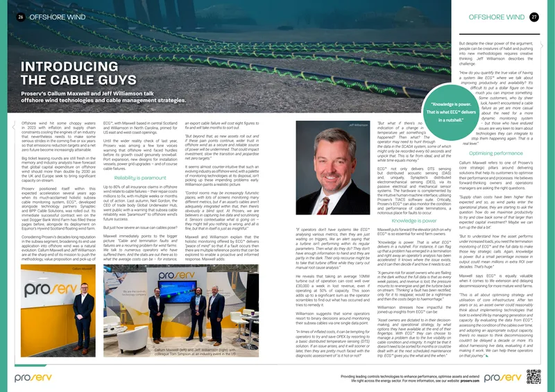 Offshore Wind Cable Management Strategies