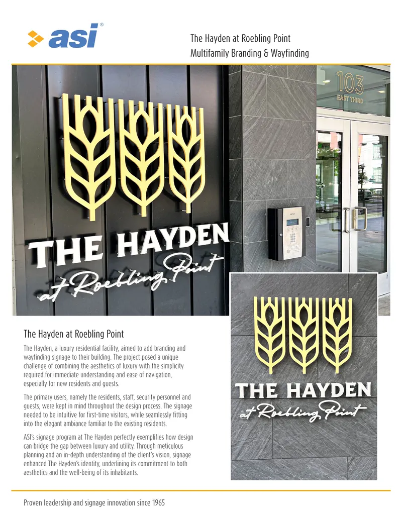 Branding and Wayfinding Signage at The Hayden