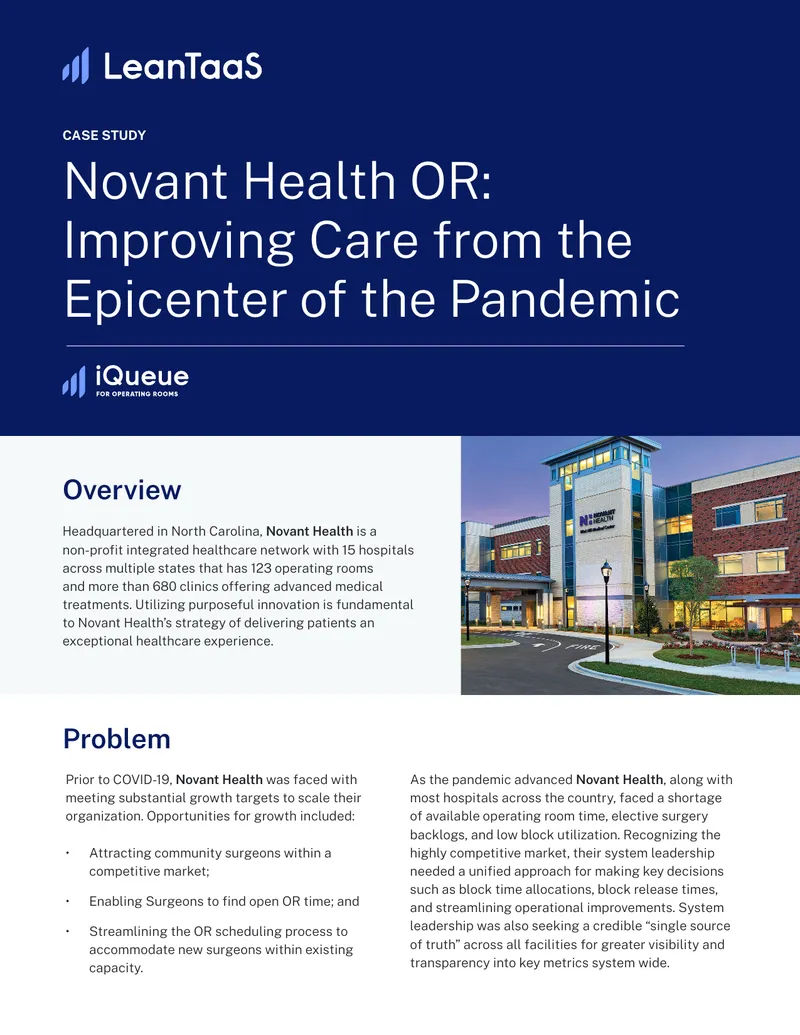 Novant Health Operating Room Utilization Case Study