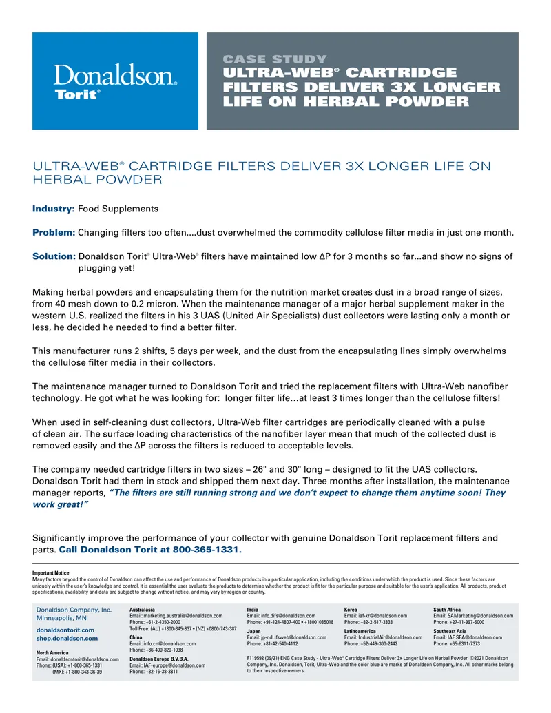 Ultra-Web Cartridge Filters Case Study