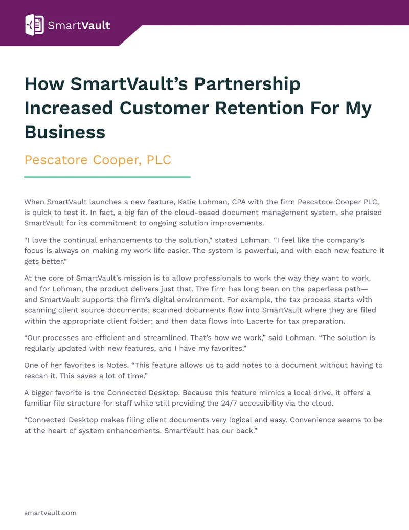 SmartVault Partnership Impact on Customer Retention