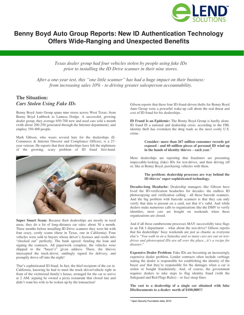ID Fraud Challenges and Solutions for Auto Dealerships