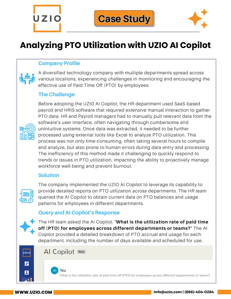PTO Utilization Analysis with UZIO AI Copilot