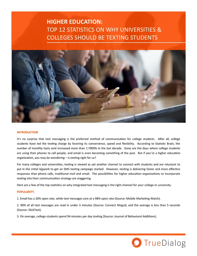 Text Messaging Strategies for Higher Education Institutions