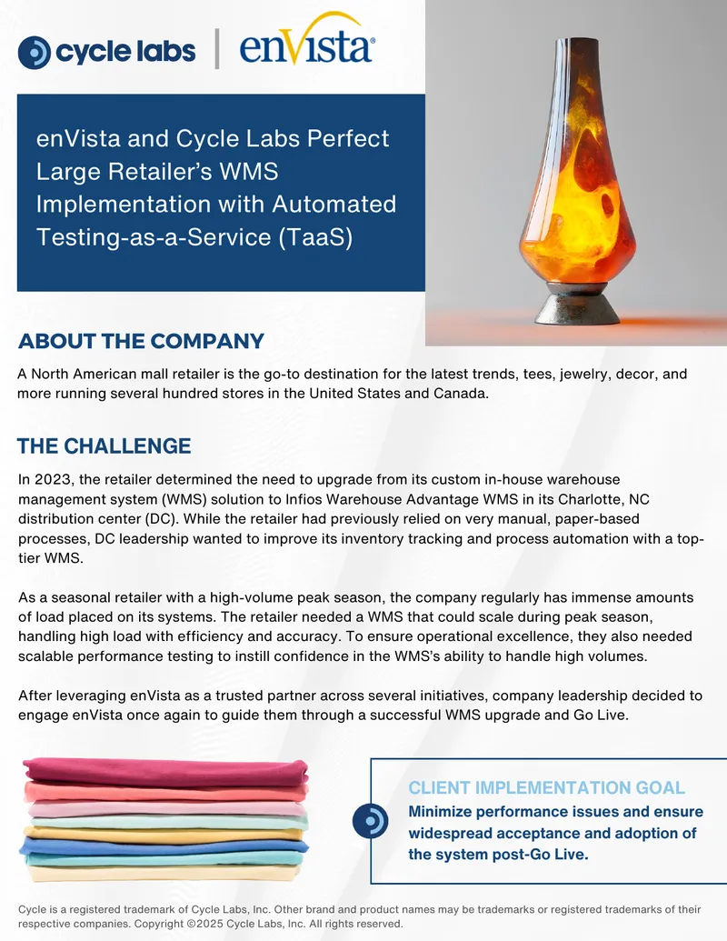 WMS Implementation with Automated Testing-as-a-Service