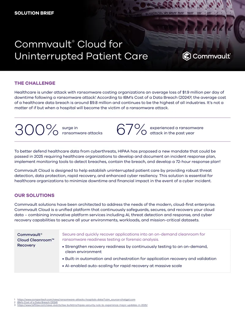 Cyber Resilience Solutions for Healthcare Organizations