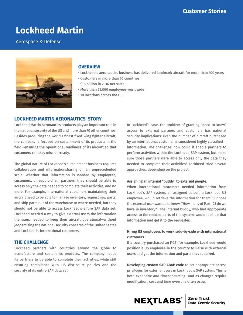 Lockheed Martin Aeronautics Data Access Management