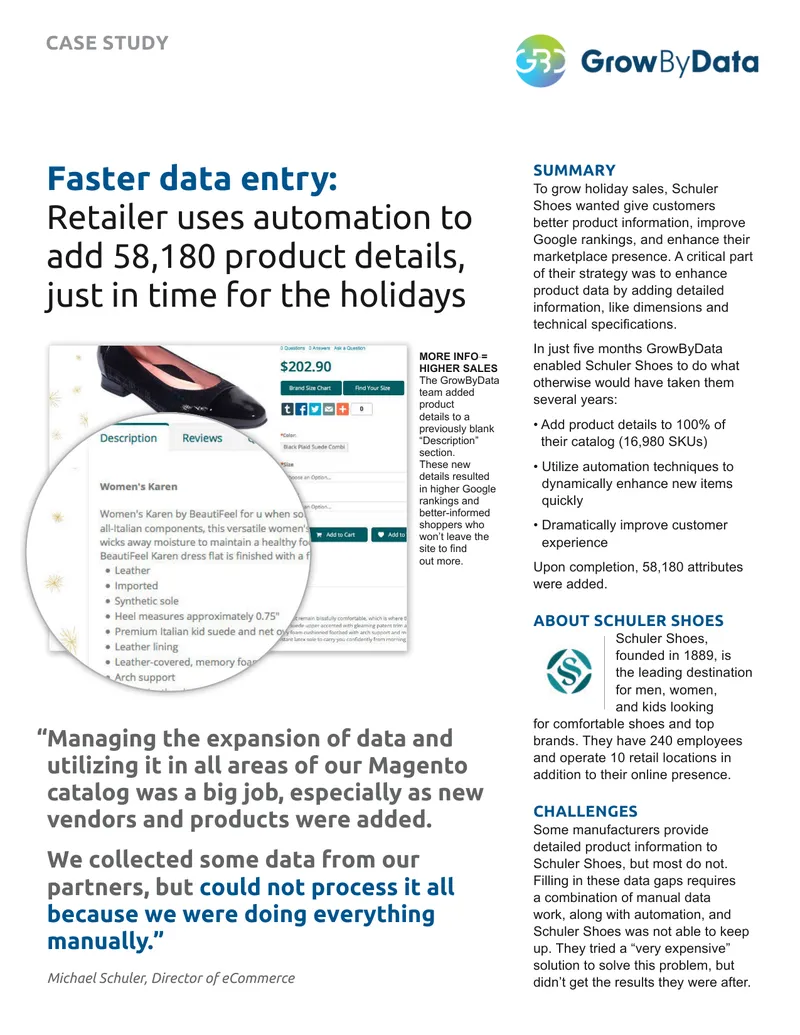 Schuler Shoes Product Data Enhancement Case Study