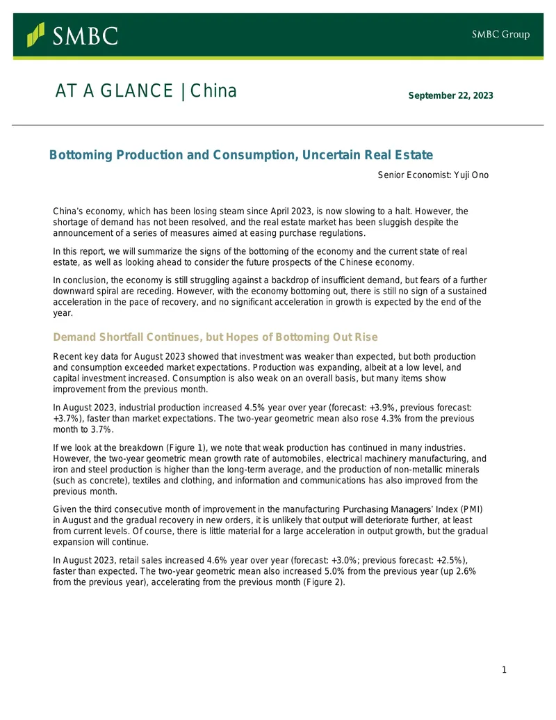 China Economic Outlook and Real Estate Analysis