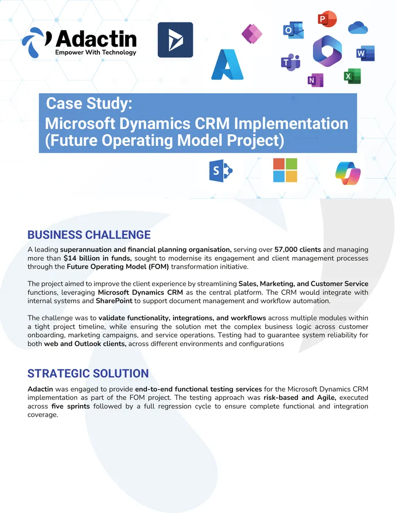 Microsoft Dynamics CRM Implementation Case Study