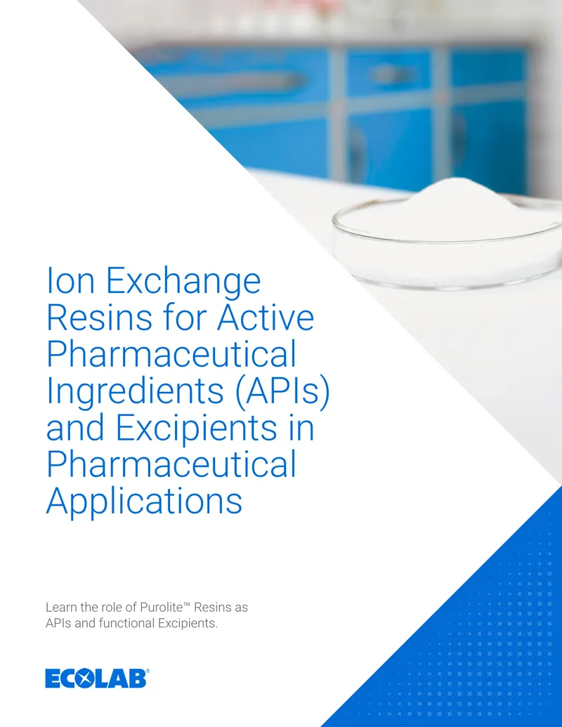 Ion Exchange Resins for Active Pharmaceutical Ingredients and Excipients