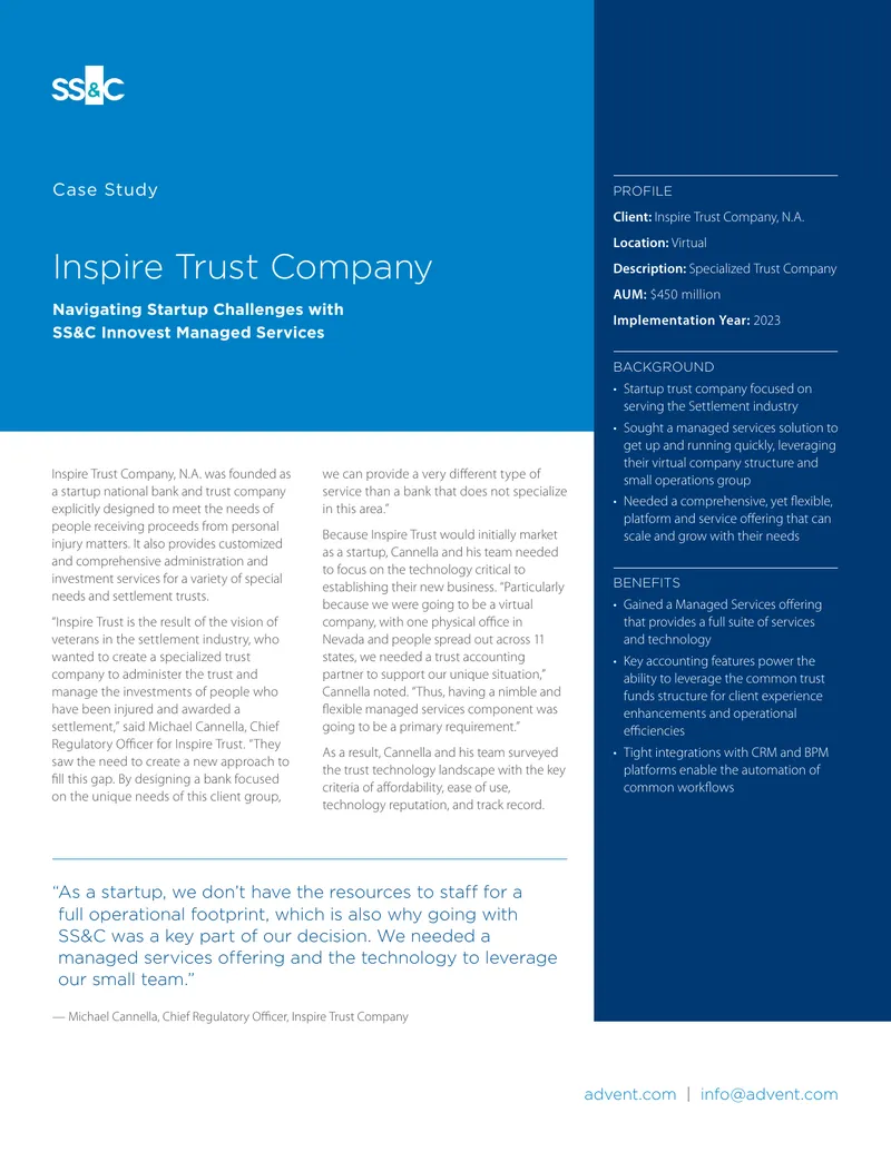 Inspire Trust Company Case Study on Managed Services