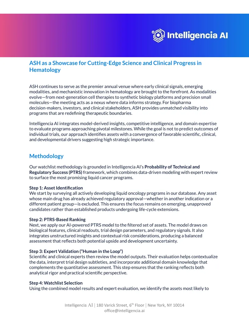 ASH Showcase for Clinical Progress in Hematology