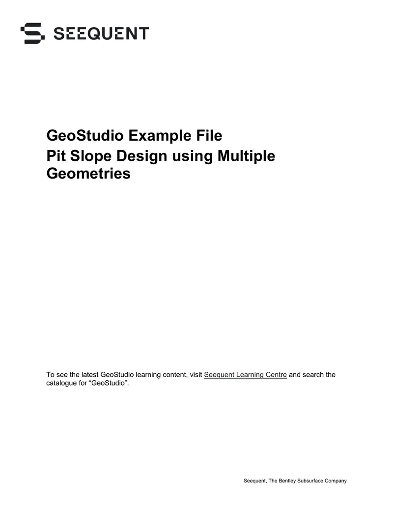 Pit Slope Design Using Multiple Geometries