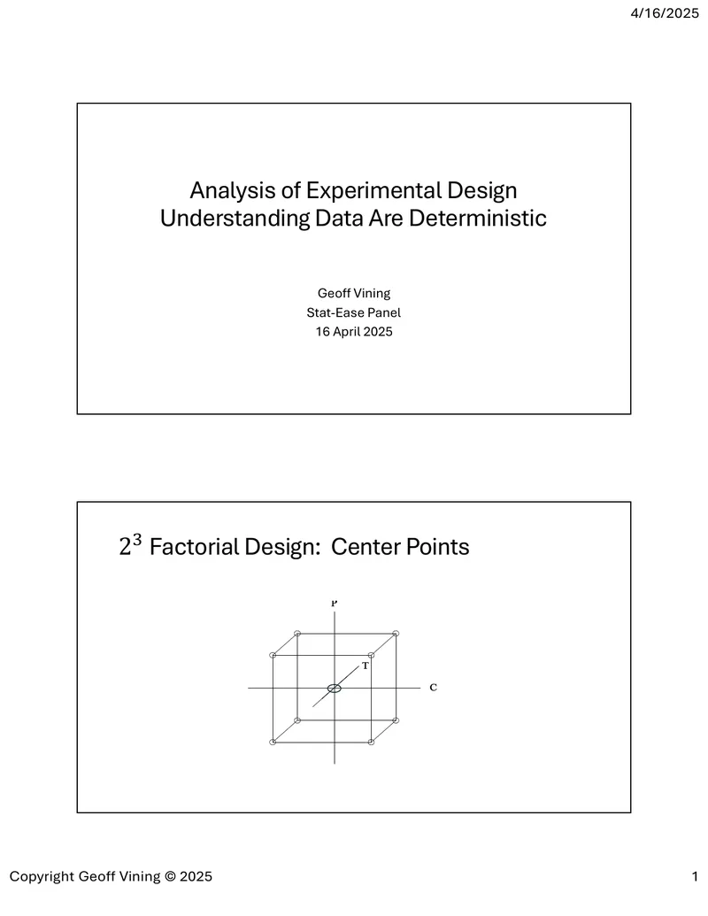 Analysis of Experimental Design and Data Variability