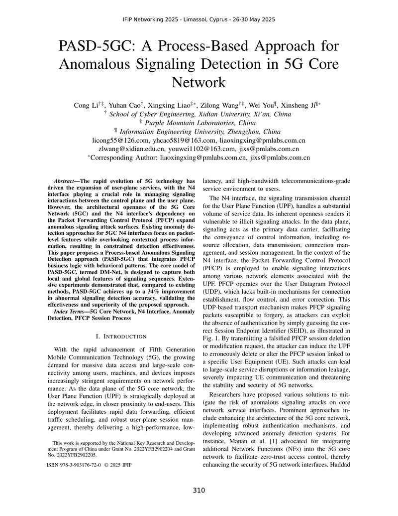 Process-Based Anomalous Signaling Detection in 5G Core Network