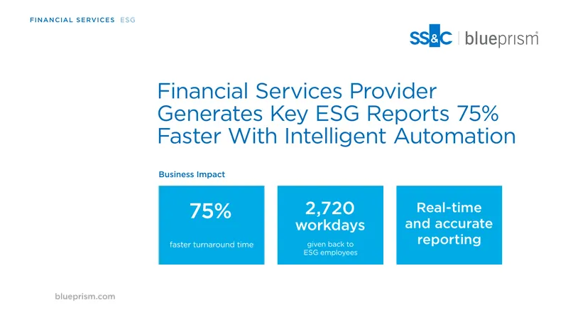 Intelligent Automation in Financial Services ESG Reporting
