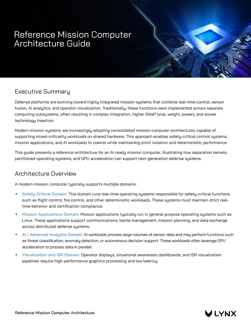 Reference Architecture for AI-Ready Mission Computer