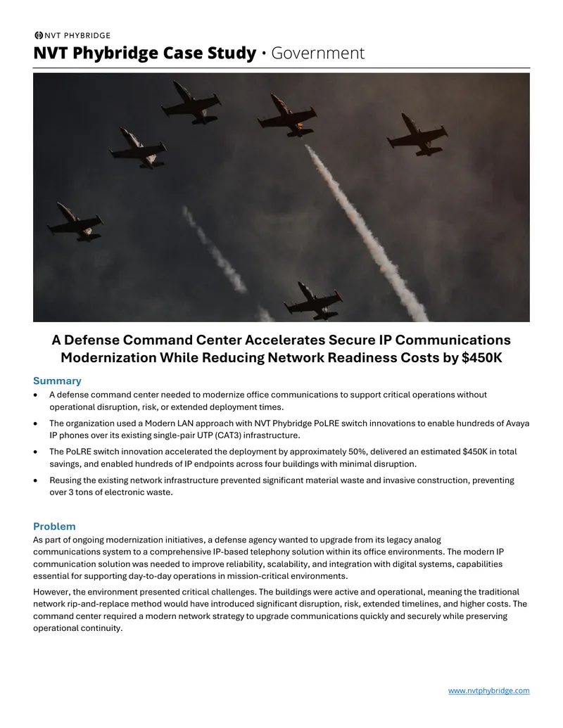 Defense Command Center IP Communications Modernization