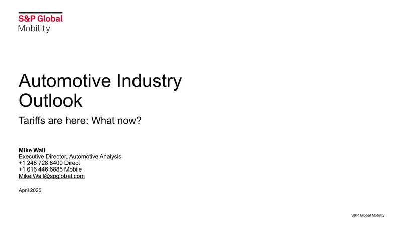 Automotive Industry Outlook and Tariff Implications