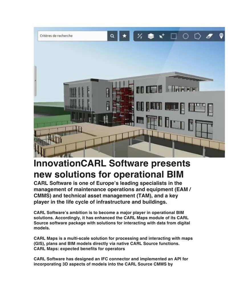 Operational BIM Solutions Integration in CARL Source