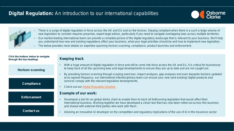 Digital Regulation International Capabilities Overview