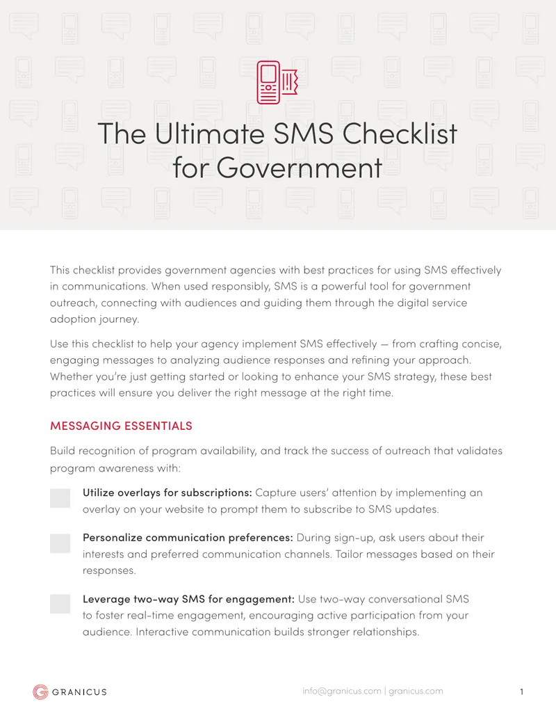 Ultimate SMS Checklist for Government Agencies