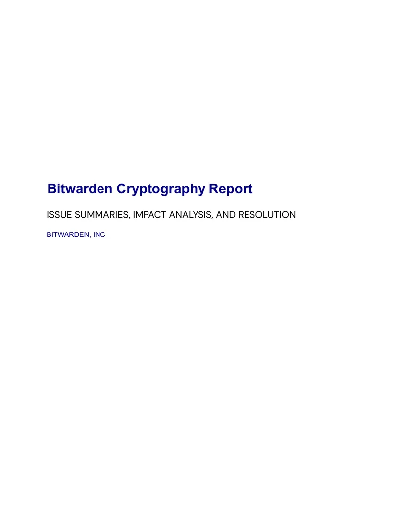 Bitwarden Cryptography Vulnerability Analysis Report
