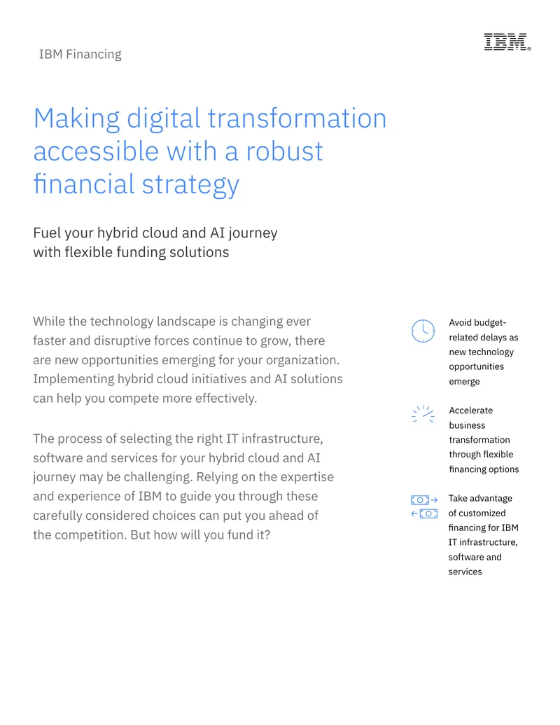 Financial Strategies for Hybrid Cloud and AI Transformation