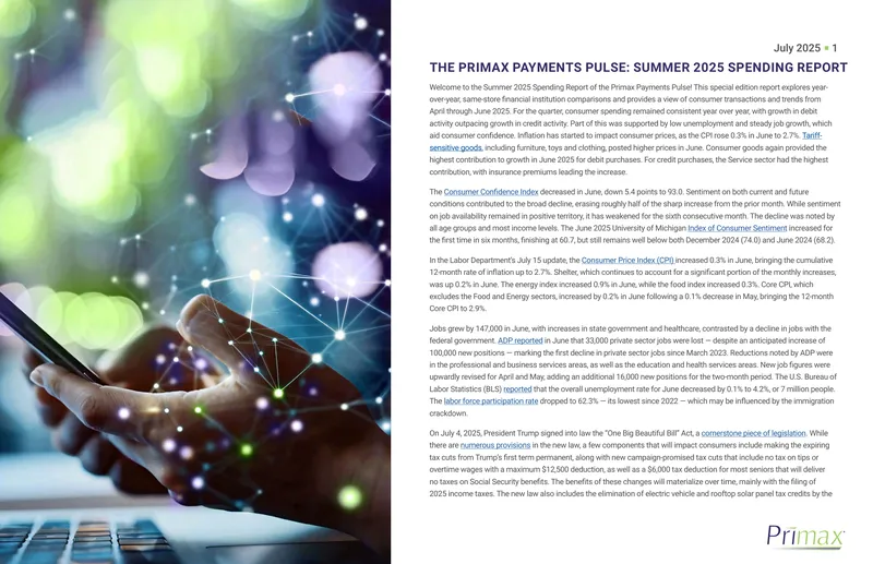 Primax Payments Pulse Summer 2025 Spending Report
