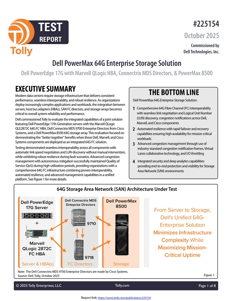 Dell PowerMax 64G Enterprise Storage Solution Evaluation