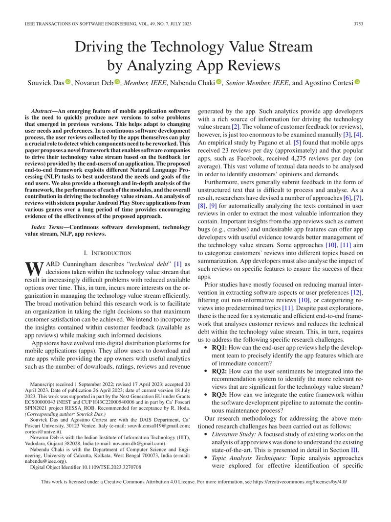 Framework for Analyzing App Reviews in Software Development