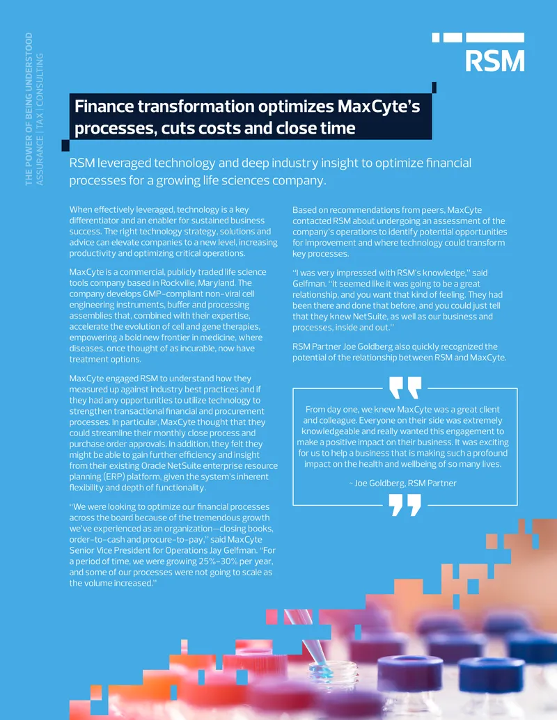MaxCyte Financial Process Optimization Case Study