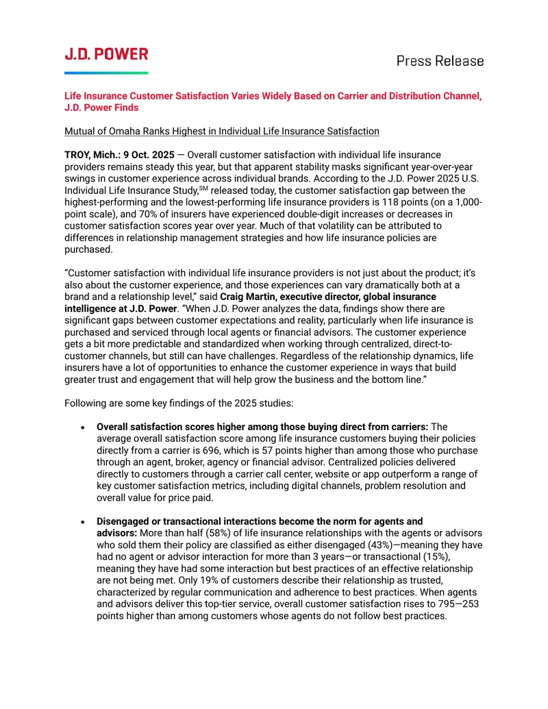 2025 U.S. Individual Life Insurance Study Findings