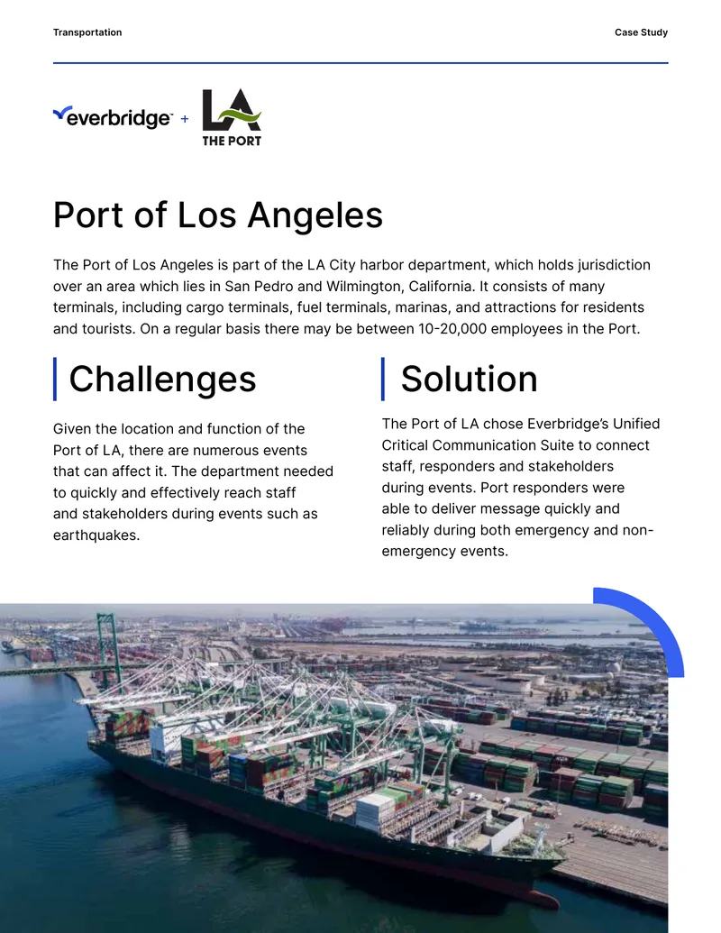Critical Communication Solution for Port of Los Angeles