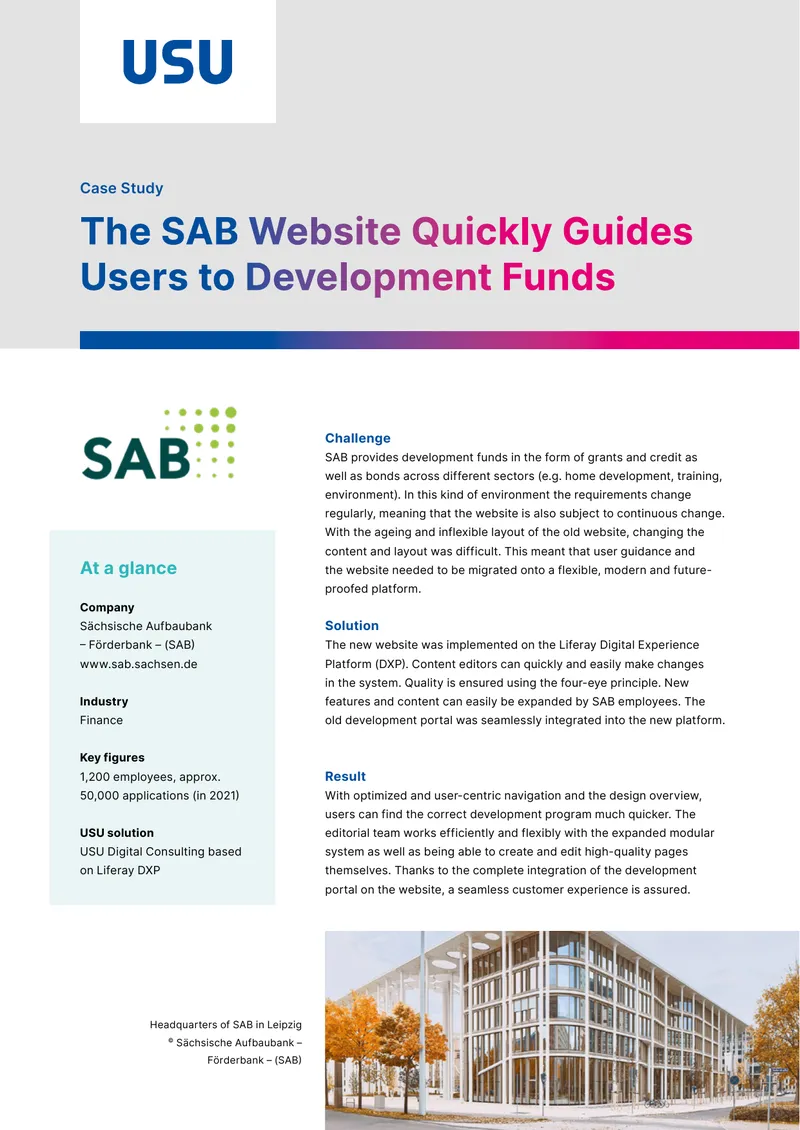 SAB Website Development Fund Integration Case Study