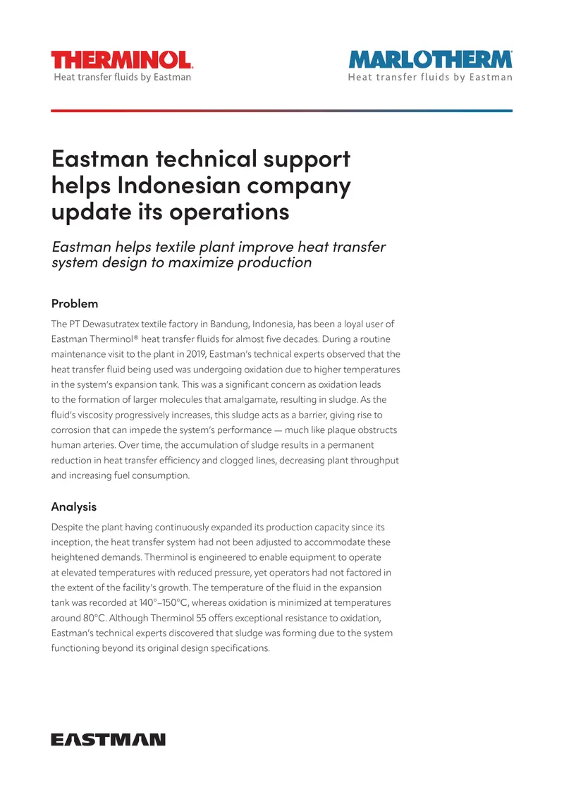 Heat Transfer System Improvement for Textile Plant