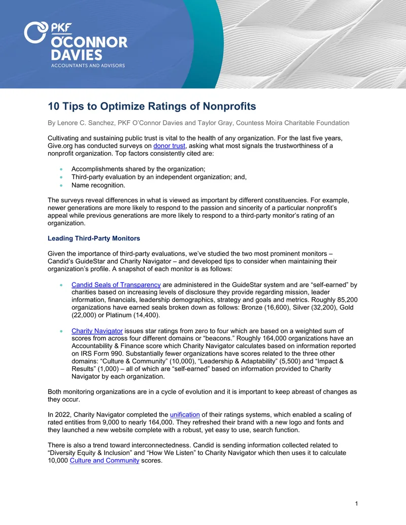 10 Tips to Optimize Ratings of Nonprofits
