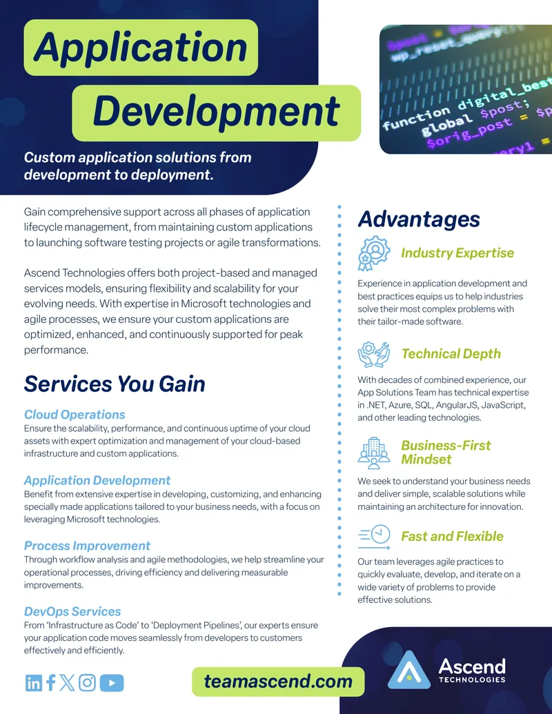Application Lifecycle Management Support Services