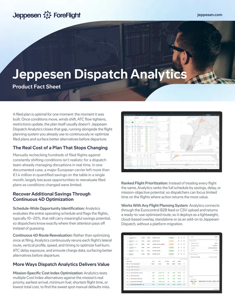Jeppesen Dispatch Analytics Product Fact Sheet