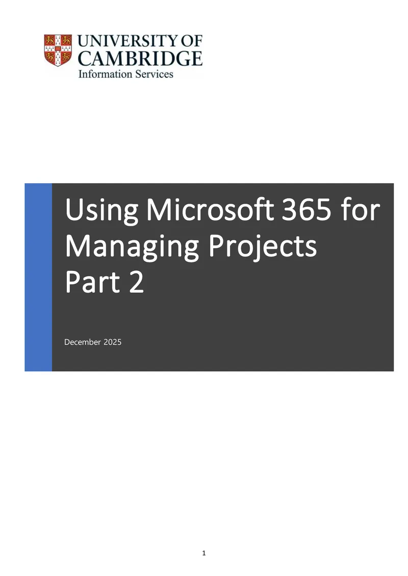 Using Microsoft 365 for Managing Projects Part 2