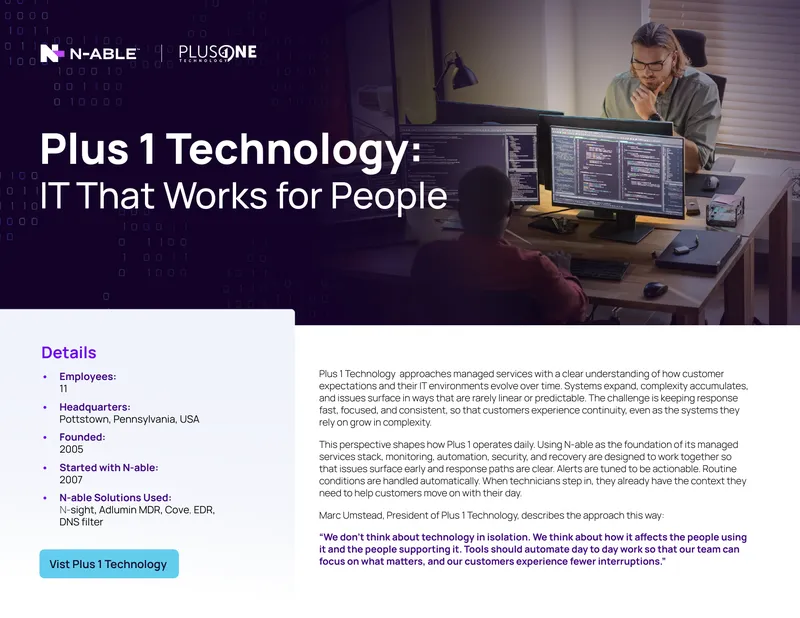 Plus 1 Technology Managed Services Case Study