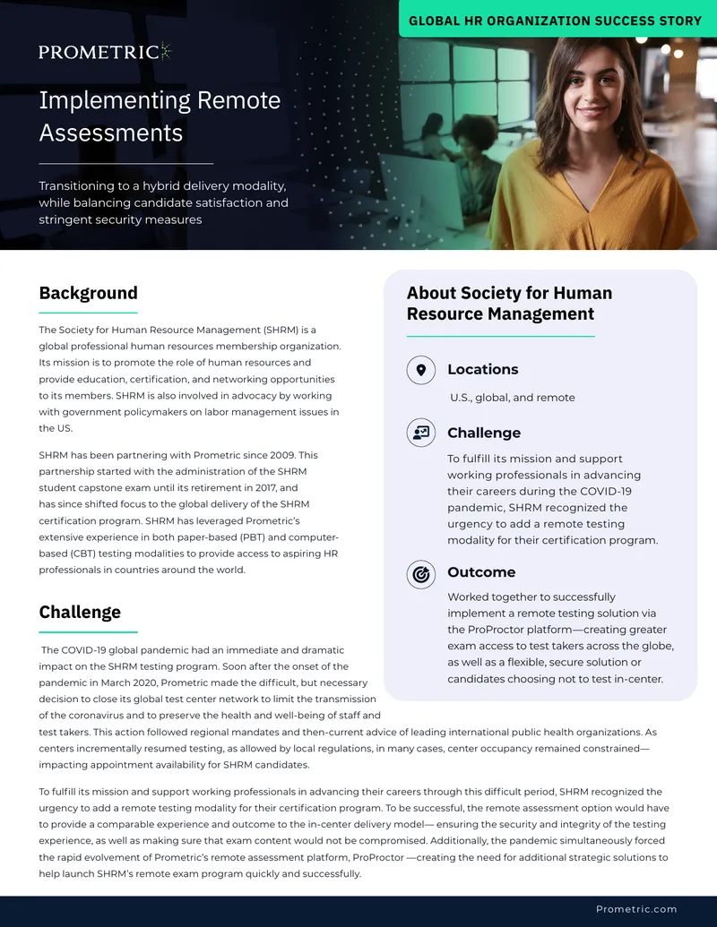 Implementation of Remote Assessments for Certification