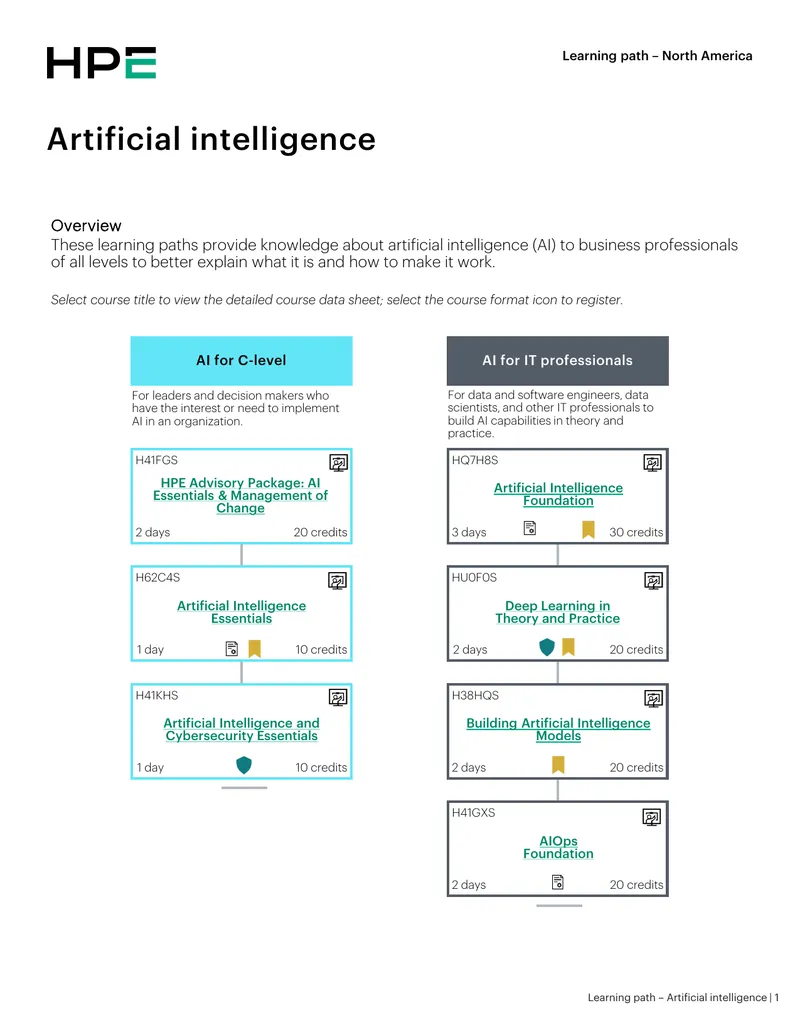 Artificial Intelligence Learning Paths for Professionals