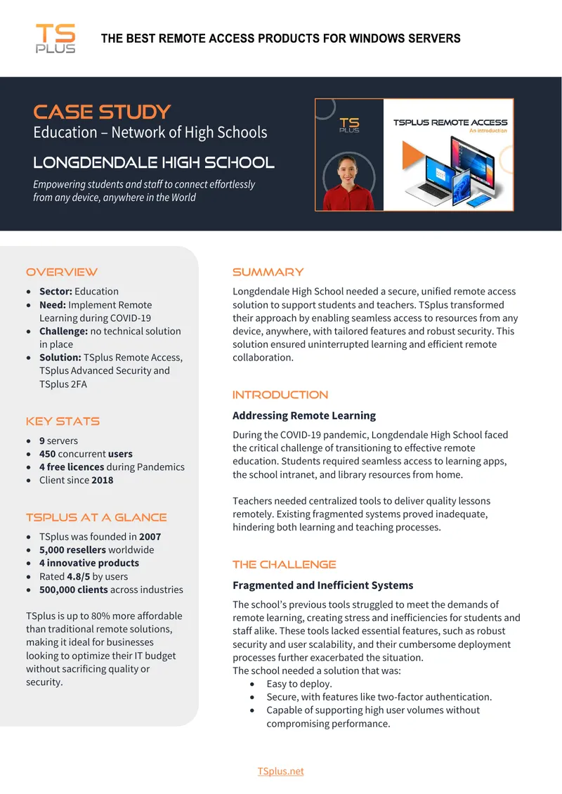 Remote Access Solution for Longdendale High School