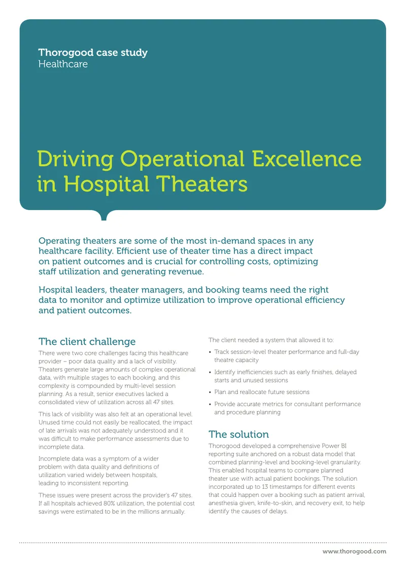 Improving Operational Efficiency in Hospital Theaters