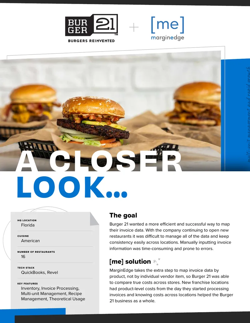 Burger 21 Case Study on MarginEdge Implementation