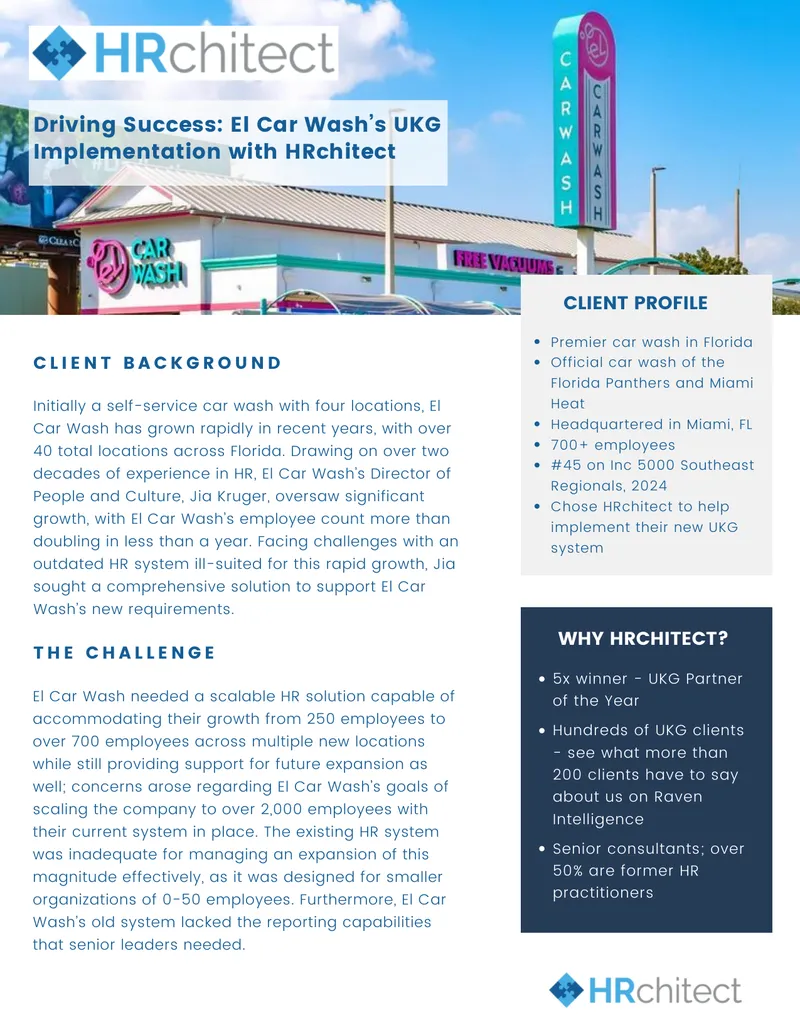 El Car Wash UKG Implementation Case Study