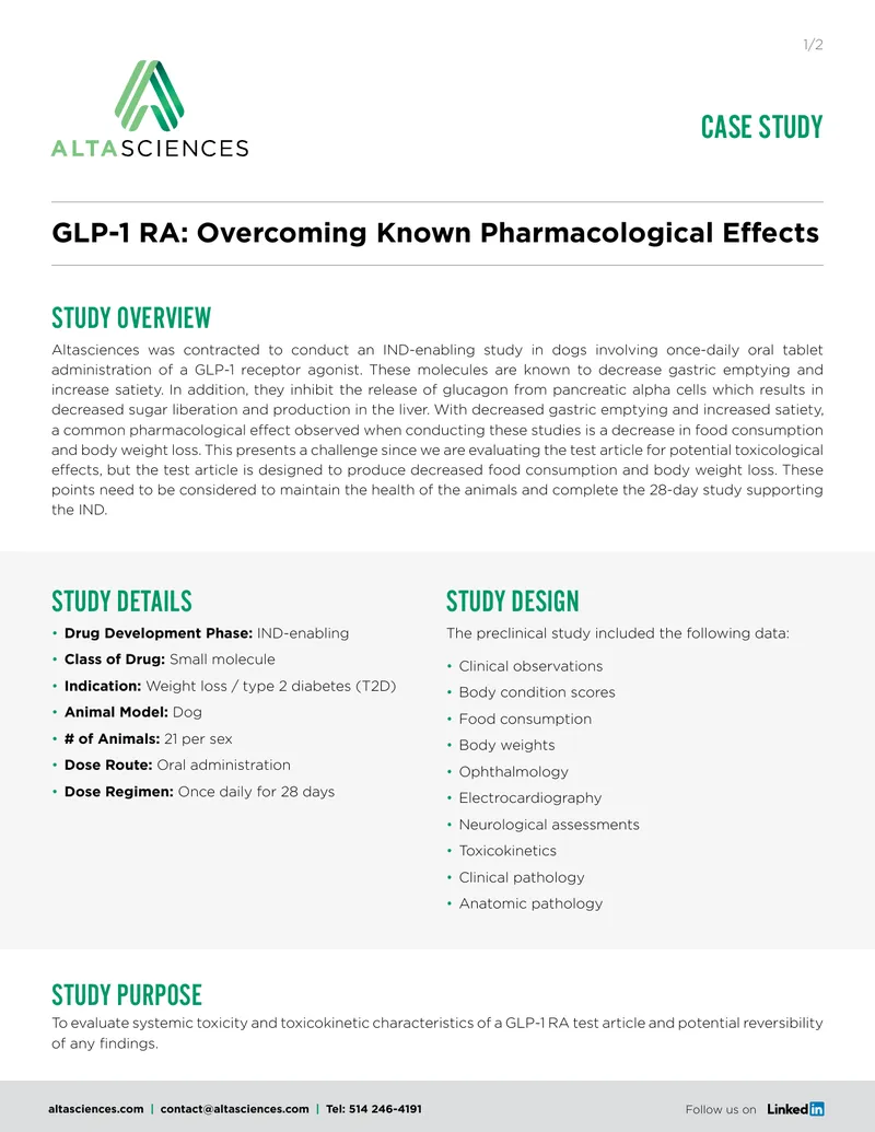 GLP-1 Receptor Agonist Toxicology Study